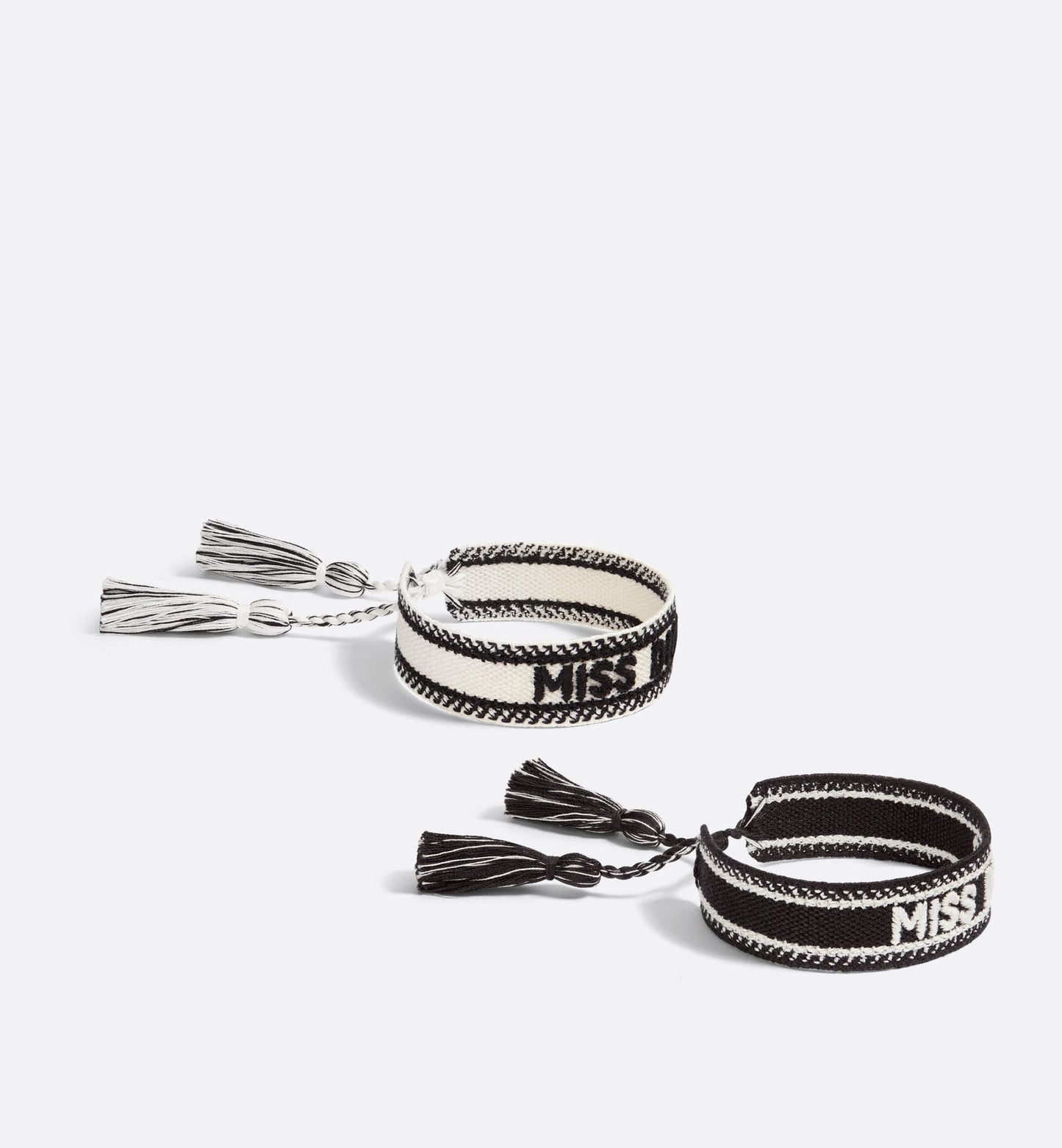 Miss Luxury Dior Bracelet Set Black And White Graffiti Cotton
