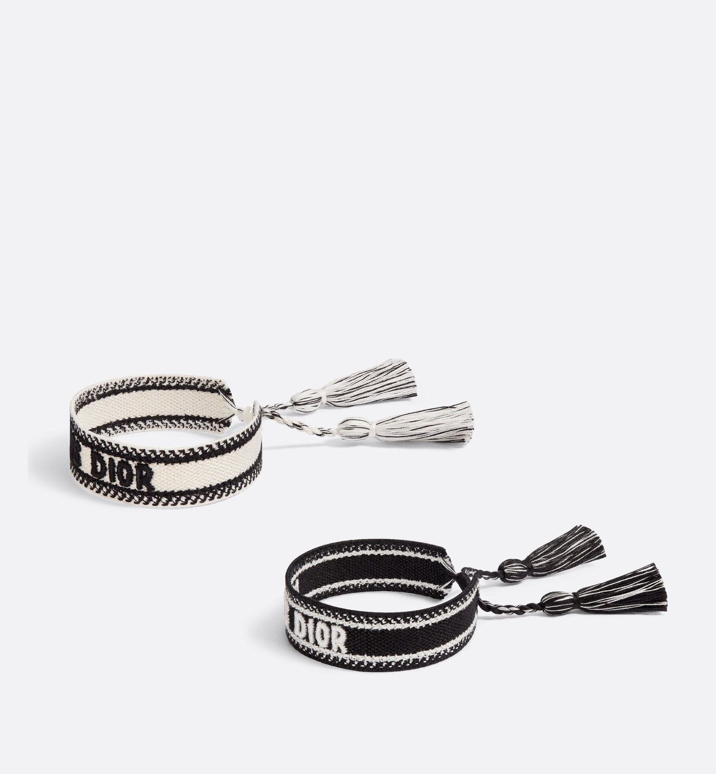 Miss Luxury Dior Bracelet Set Black And White Graffiti Cotton