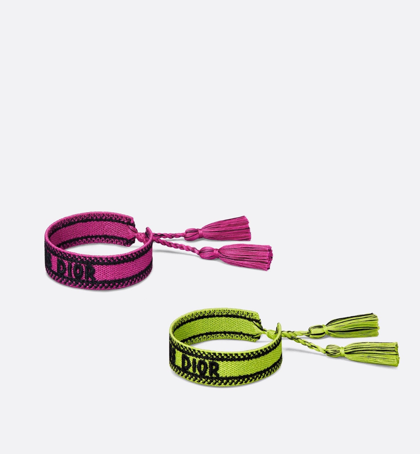 Miss Luxury Dior Bracelet Set Lime And Fuchsia Cotton
