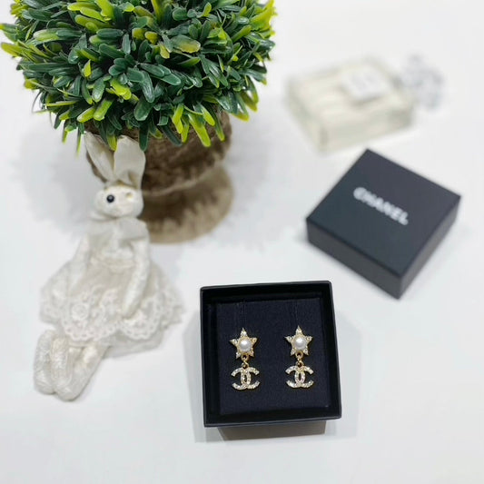 No.4267-Chanel Metal Pearl Star Earrings (Brand New / 全新貨品)