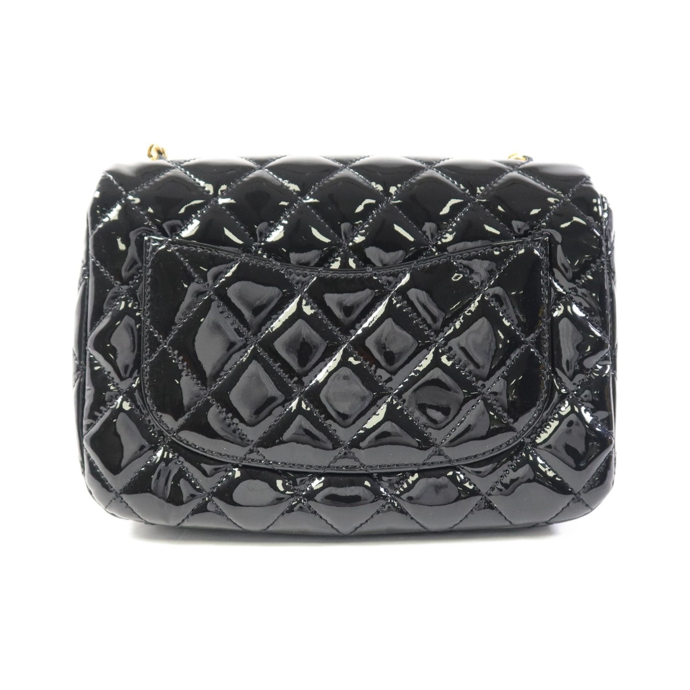 Chanel Black Quilted Patent Leather Coco De Toi Heart Square  Flap Bag