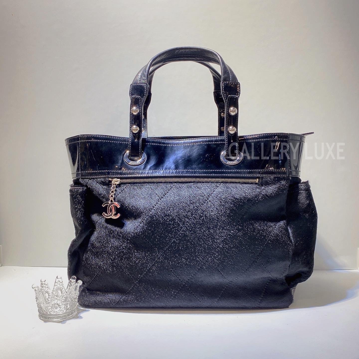 No.3506-Chanel Patent Pony Hair Shoulder Bag
