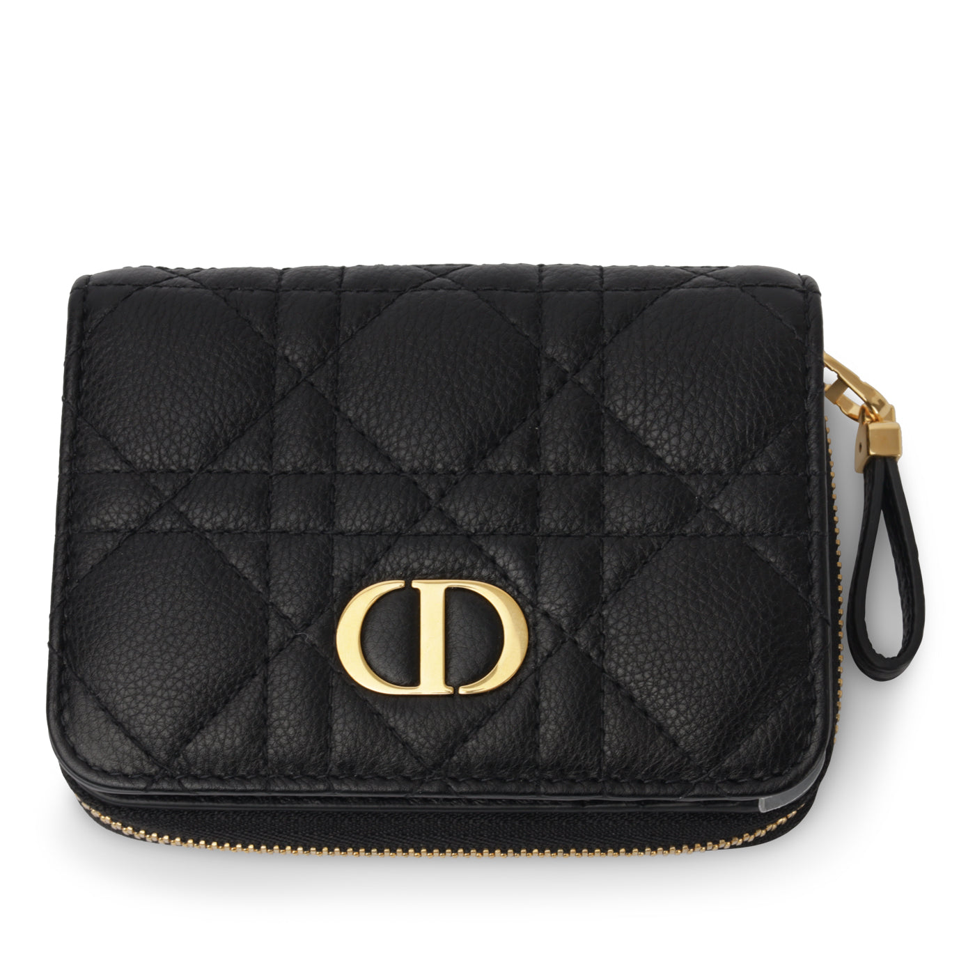 Luxury Dior Caro Compact Zipped Wallet