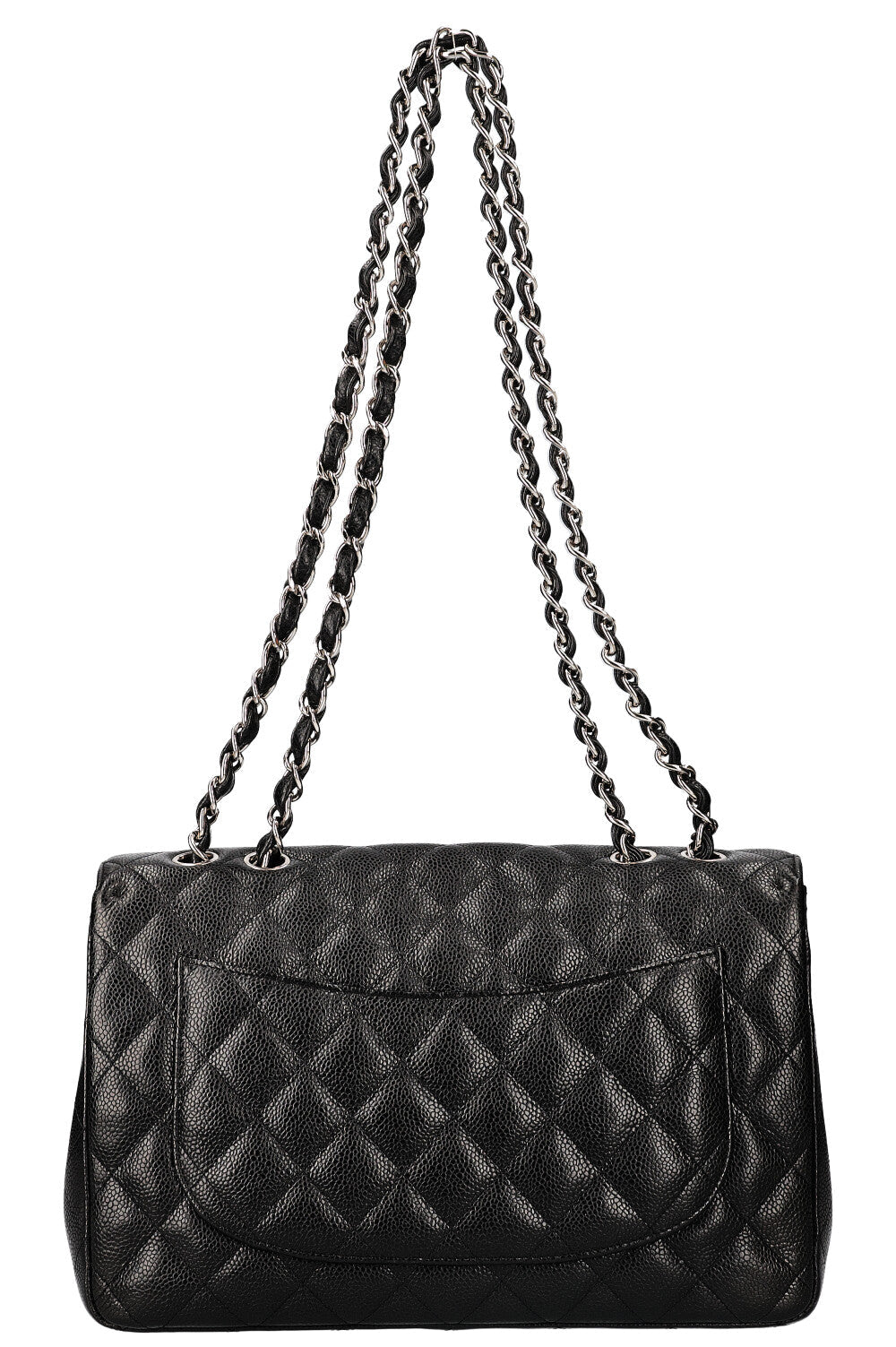 CHANEL Single Flap Bag Caviar Black Large