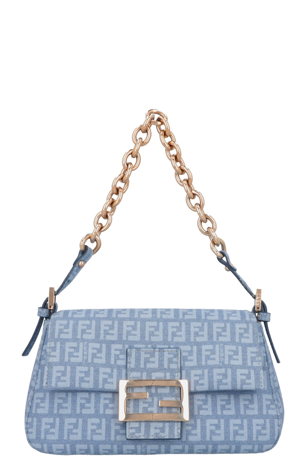 Luxury Fendi Baguette Bag Zucca Blue