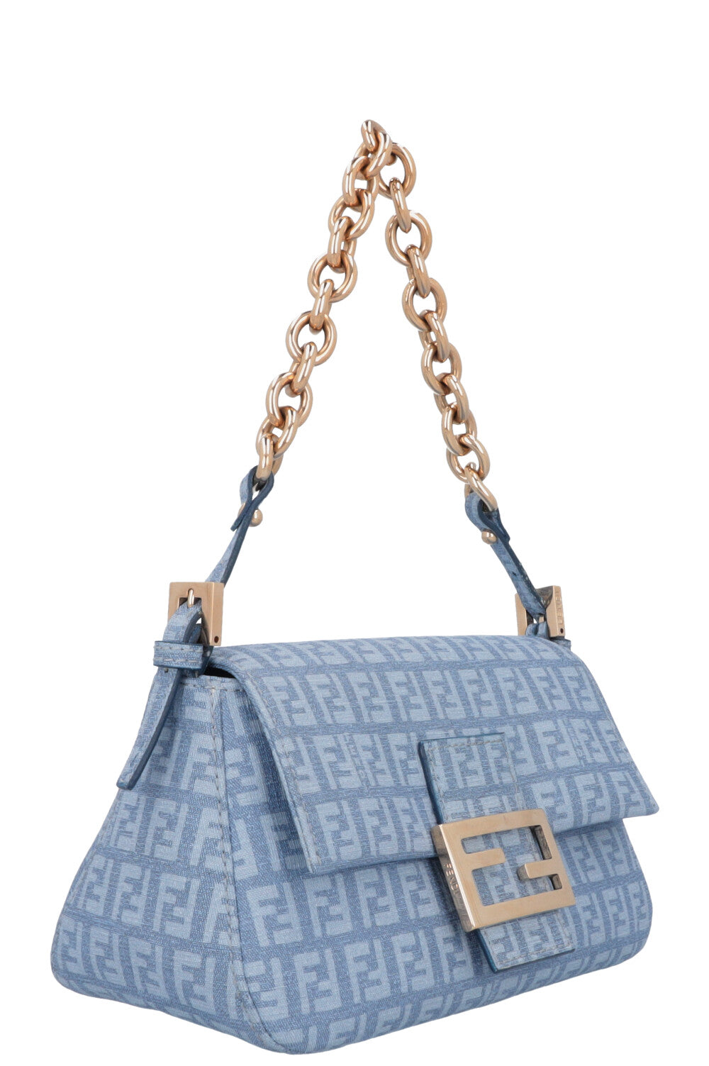 Luxury Fendi Baguette Bag Zucca Blue