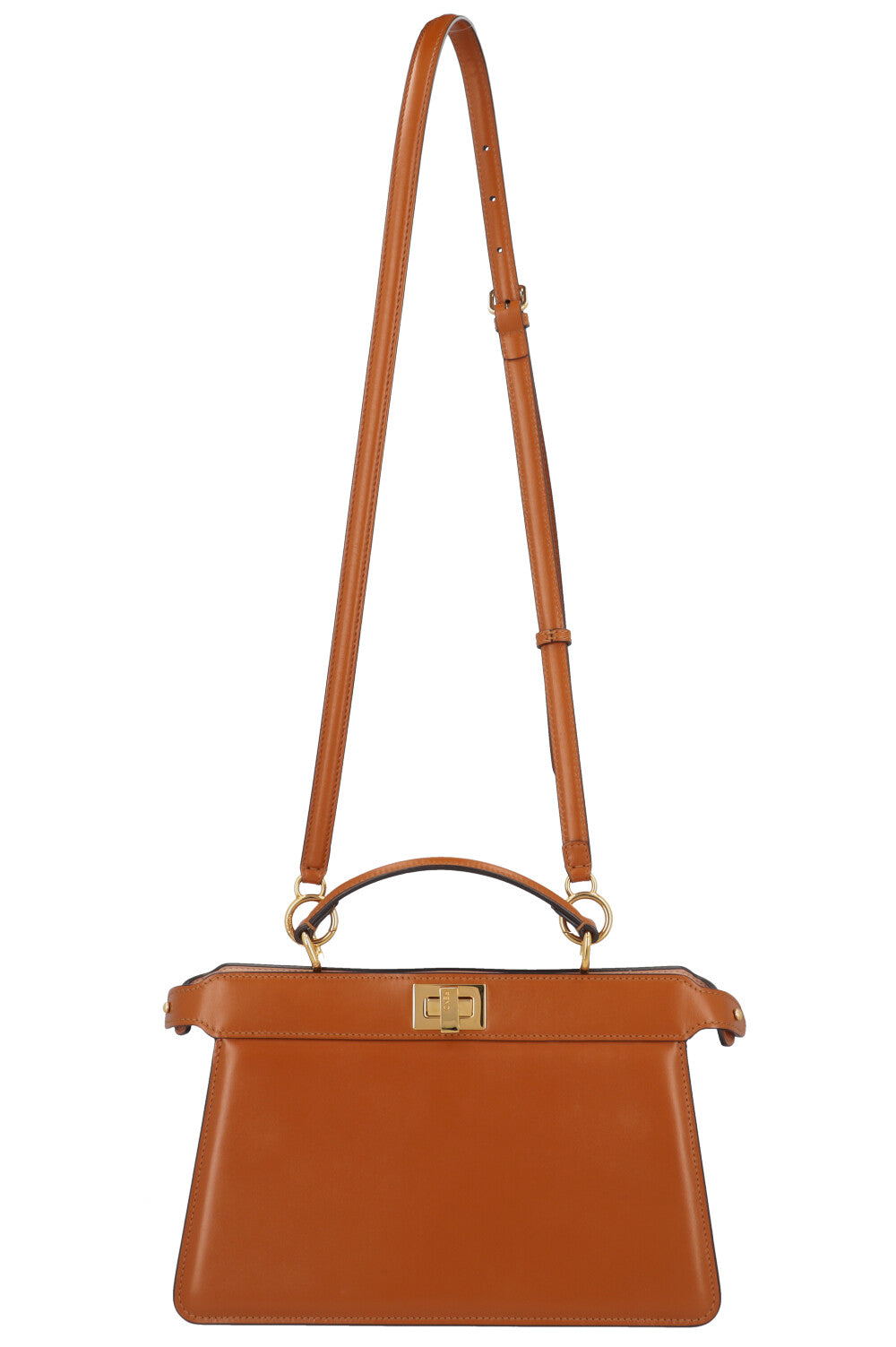 Luxury Fendi Peekabo Iseeu East West Bag Leather Cognac