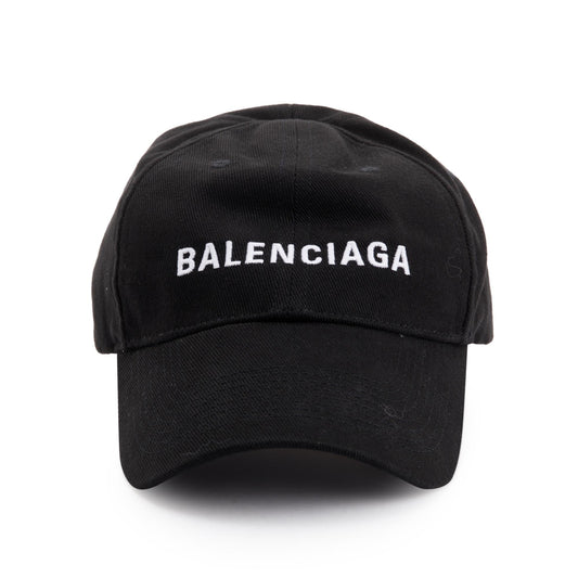 Balenciaga 2021 Black Cotton Logo Baseball Cap, L 59