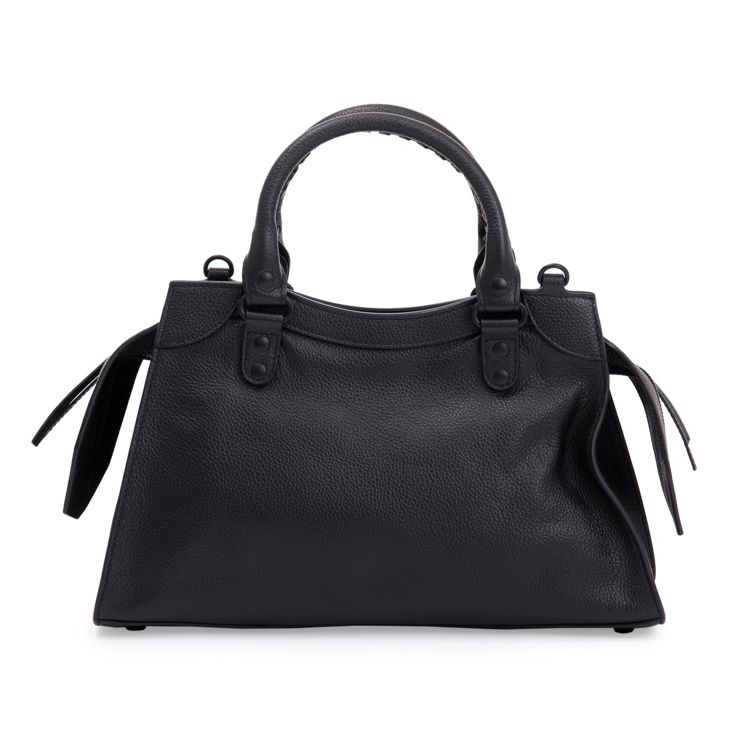 Balenciaga 2022 Black Calfskin Leather Small Neo Classic Top Handle Bag
