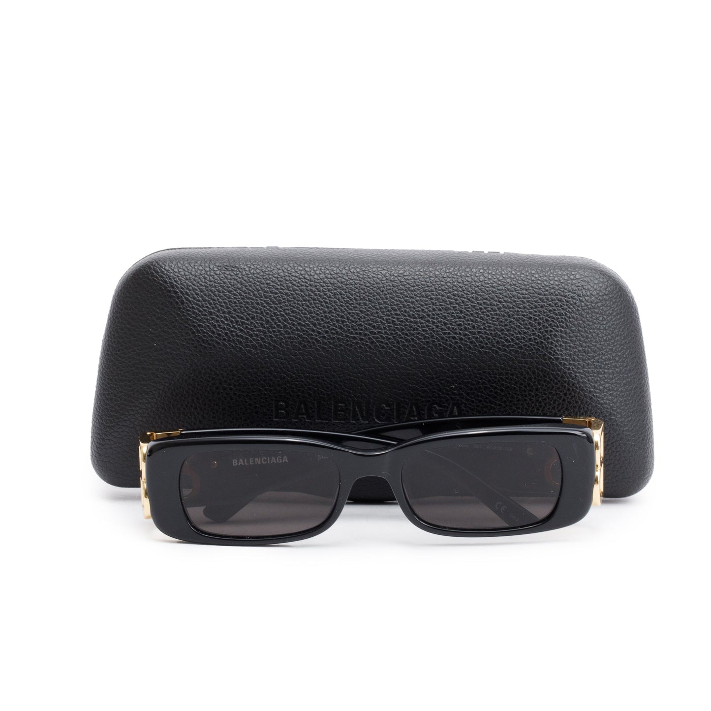 Balenciaga BB0096S Dynasty Black Acetate Rectangle Sunglasses