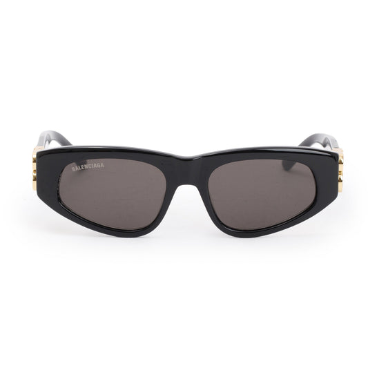 Balenciaga BB0096S Dynasty Black Acetate Rectangle Sunglasses