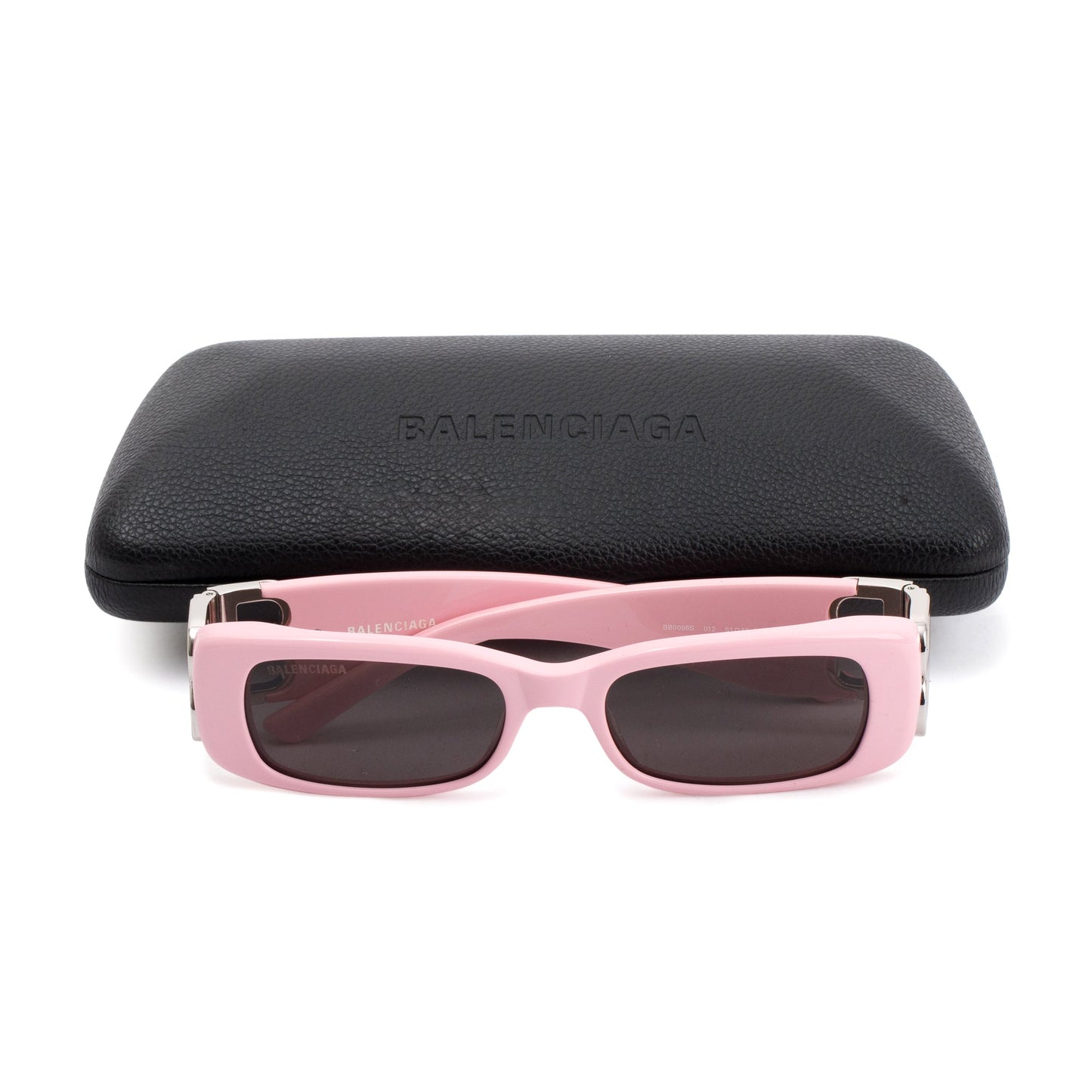 Balenciaga BB0096S Dynasty Pink Rectangle Sunglasses
