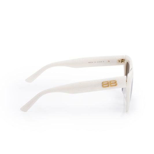 Balenciaga BB0237SA White Graphic Acetate Square Sunglasses