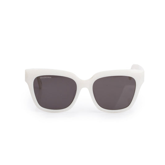 Balenciaga BB0237SA White Graphic Acetate Square Sunglasses