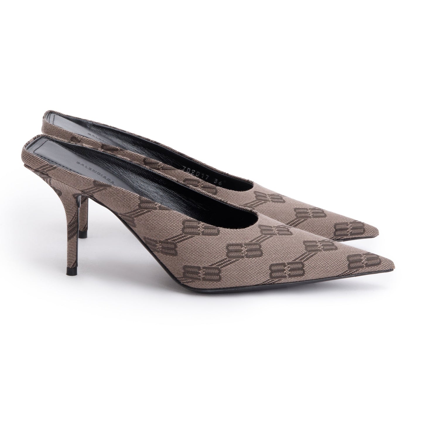 Balenciaga Beige BB Monogram Knife Mules, Size36