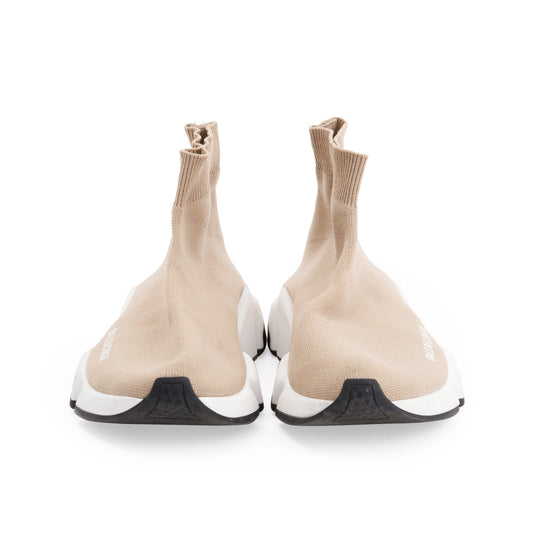 Balenciaga Beige Knit Speed Trainer Sock Sneaker, Size 36