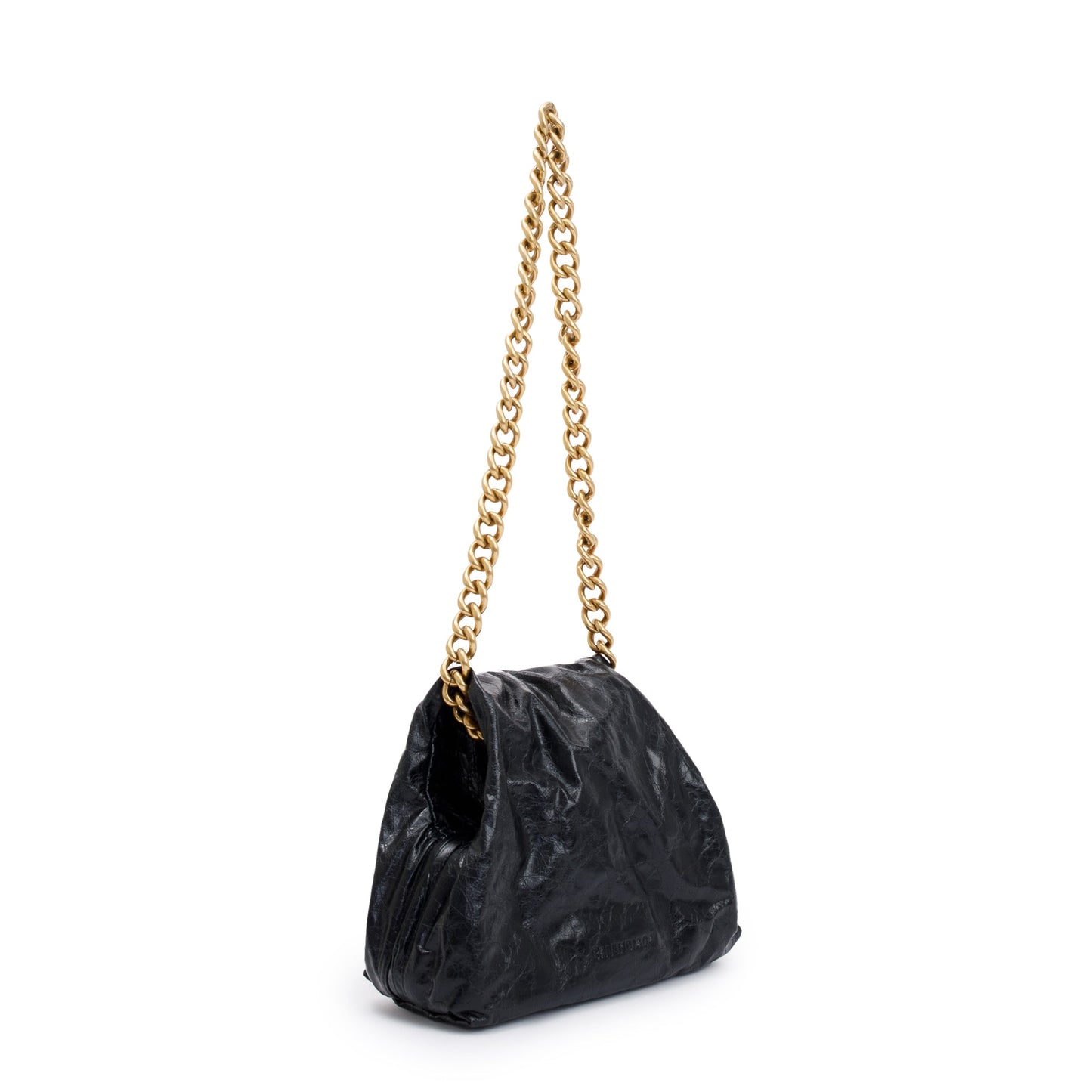 Balenciaga Black Arena Calf Leather Small Puffer Shoulder Bag