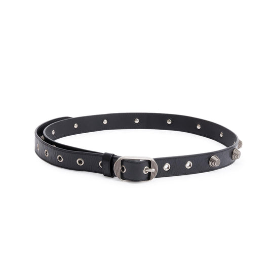 Balenciaga Black Arena Leather Le Cagole Stud Belt