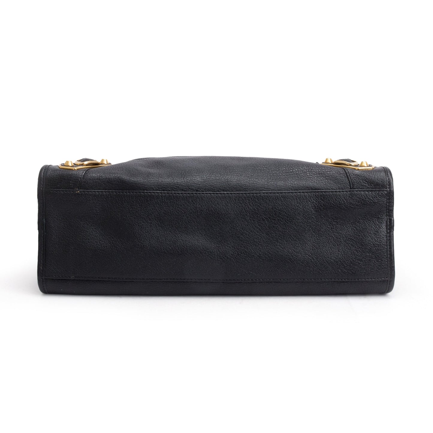 Balenciaga Black Chevre Leather Metallic Edge City Bag