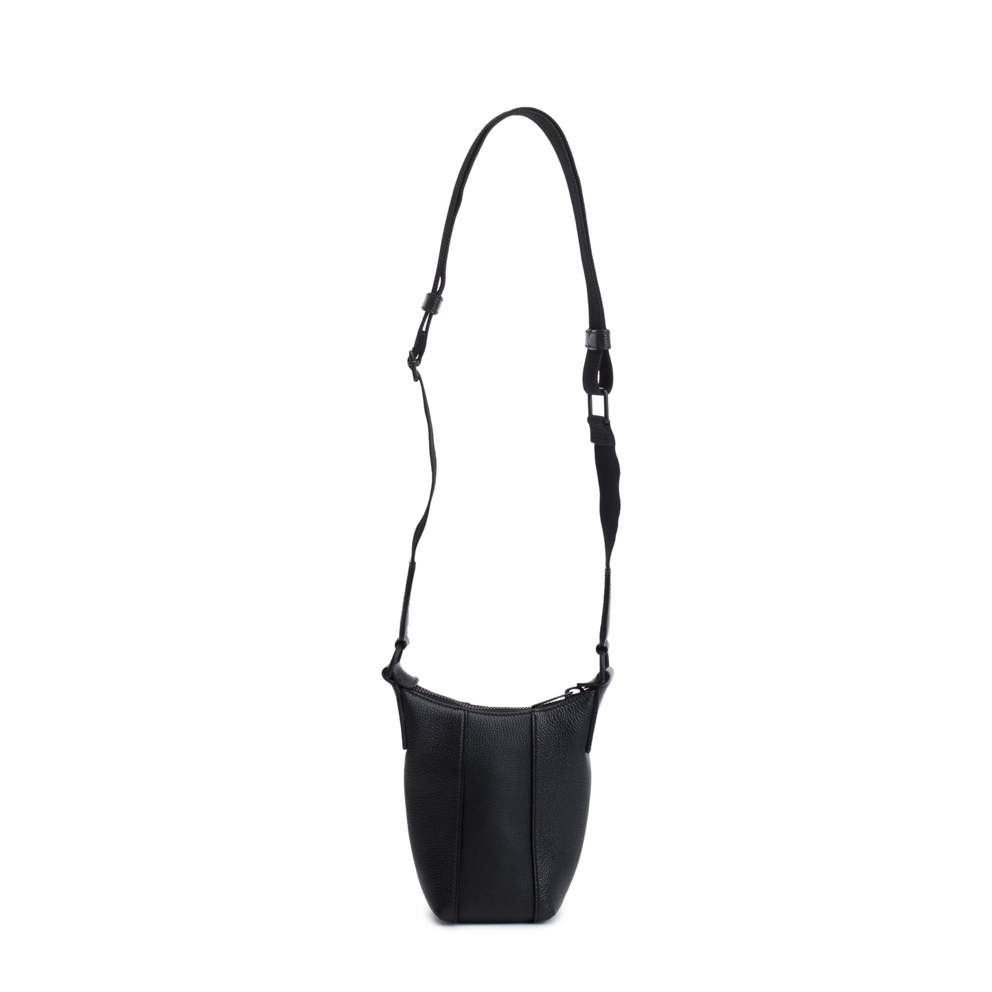 Balenciaga Black Leather Hourglass Phone Holder Crossbody Bag