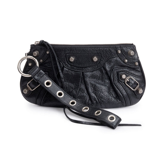 Balenciaga Black Leather Mini Le Cagole Multi Pouch