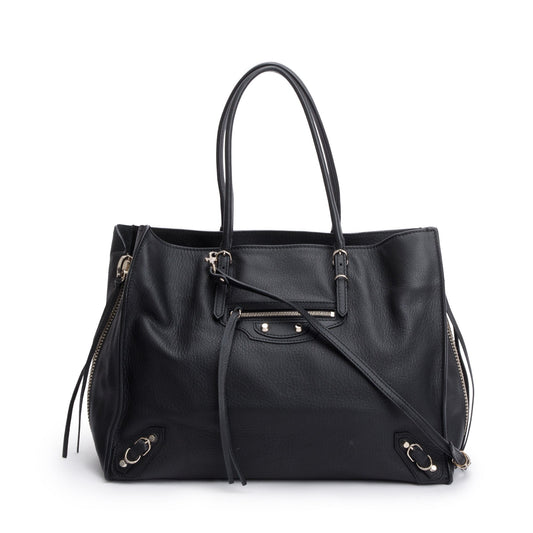 Balenciaga Black Veau Papier B4 Zip Around Tote
