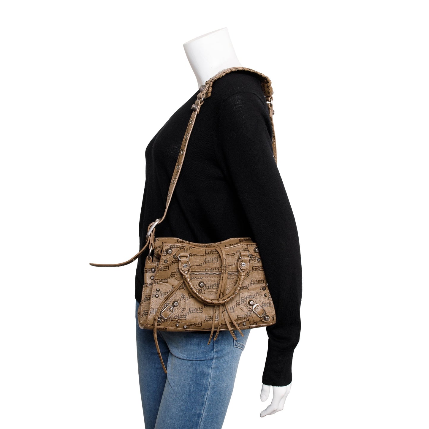 Balenciaga Brown BB Monogram Canvas Neo Cagole Classic XS City Bag