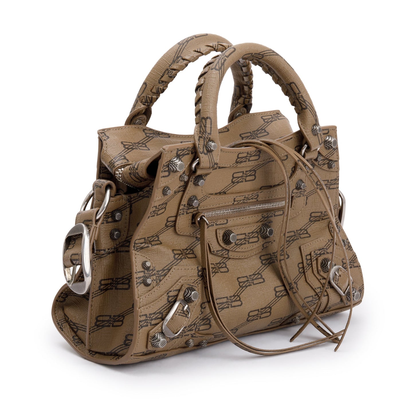 Balenciaga Brown BB Monogram Canvas Neo Cagole Classic XS City Bag