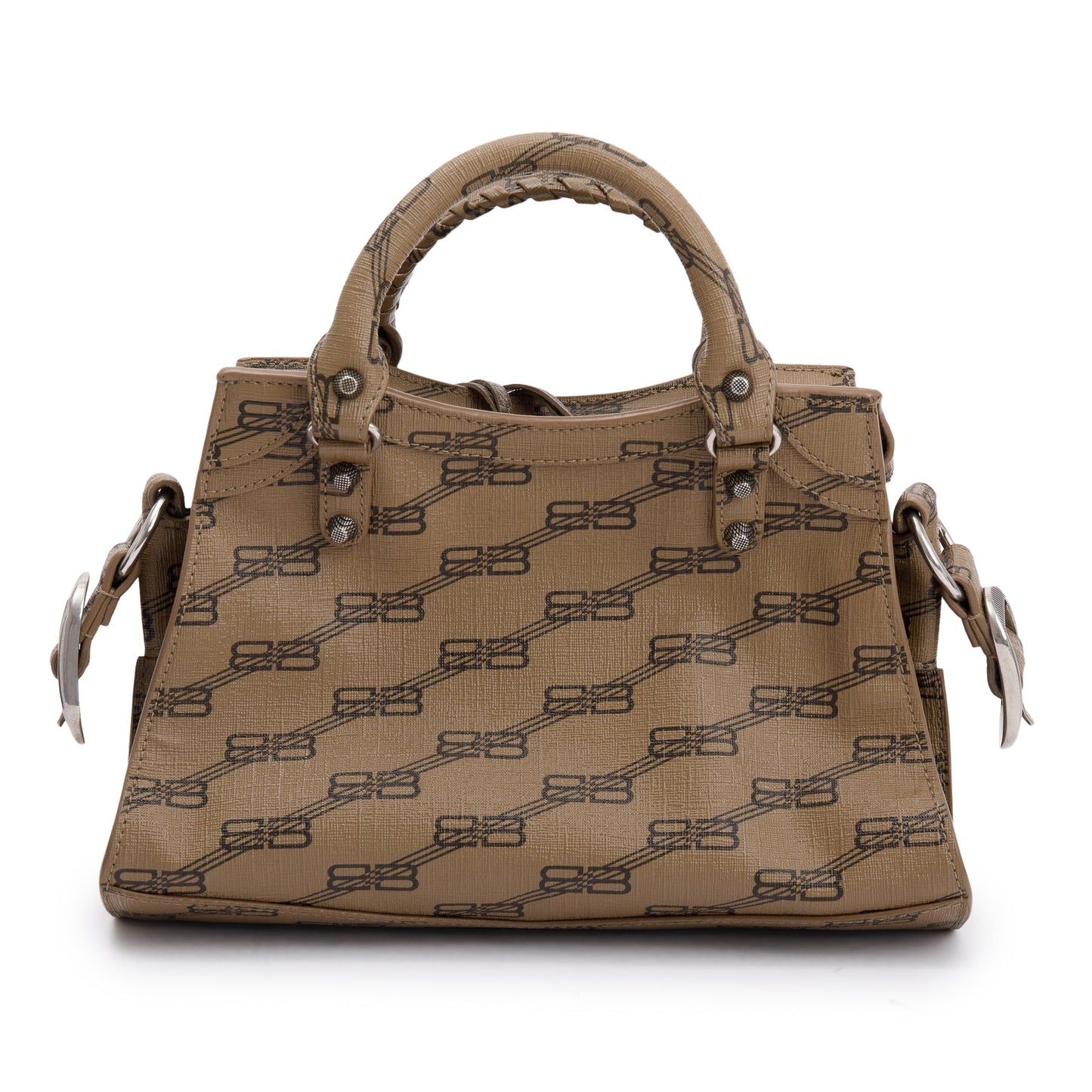 Balenciaga Brown BB Monogram Canvas Neo Cagole Classic XS City Bag