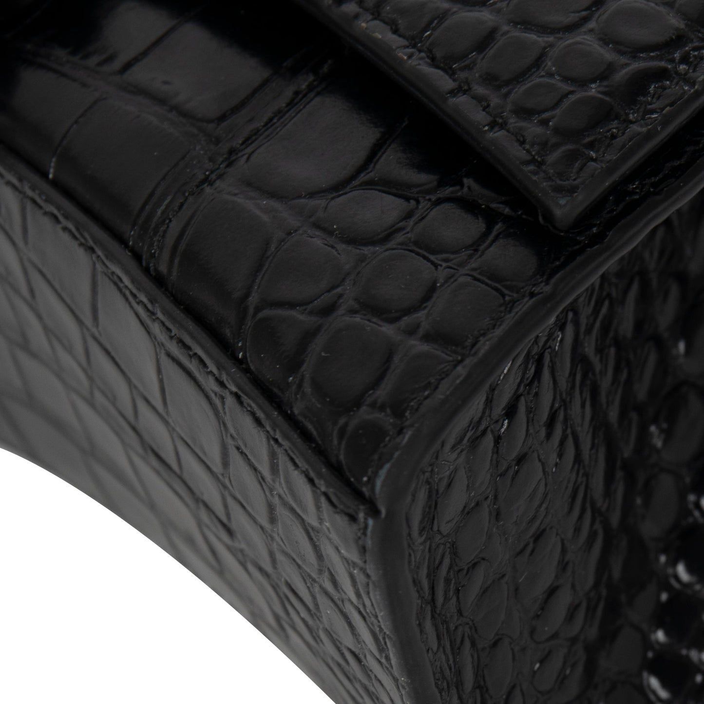 Balenciaga Croc-Embossed Graffiti Hourglass XS Top Handle Bag