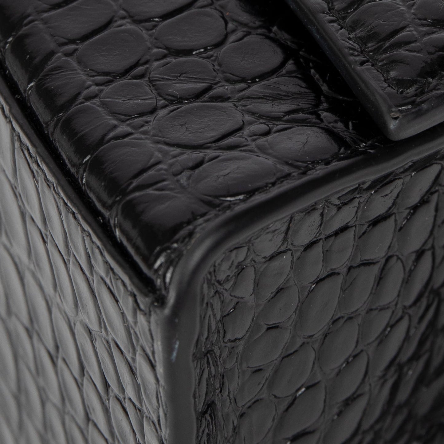 Balenciaga Croc-Embossed Hourglass Medium Top Handle Bag
