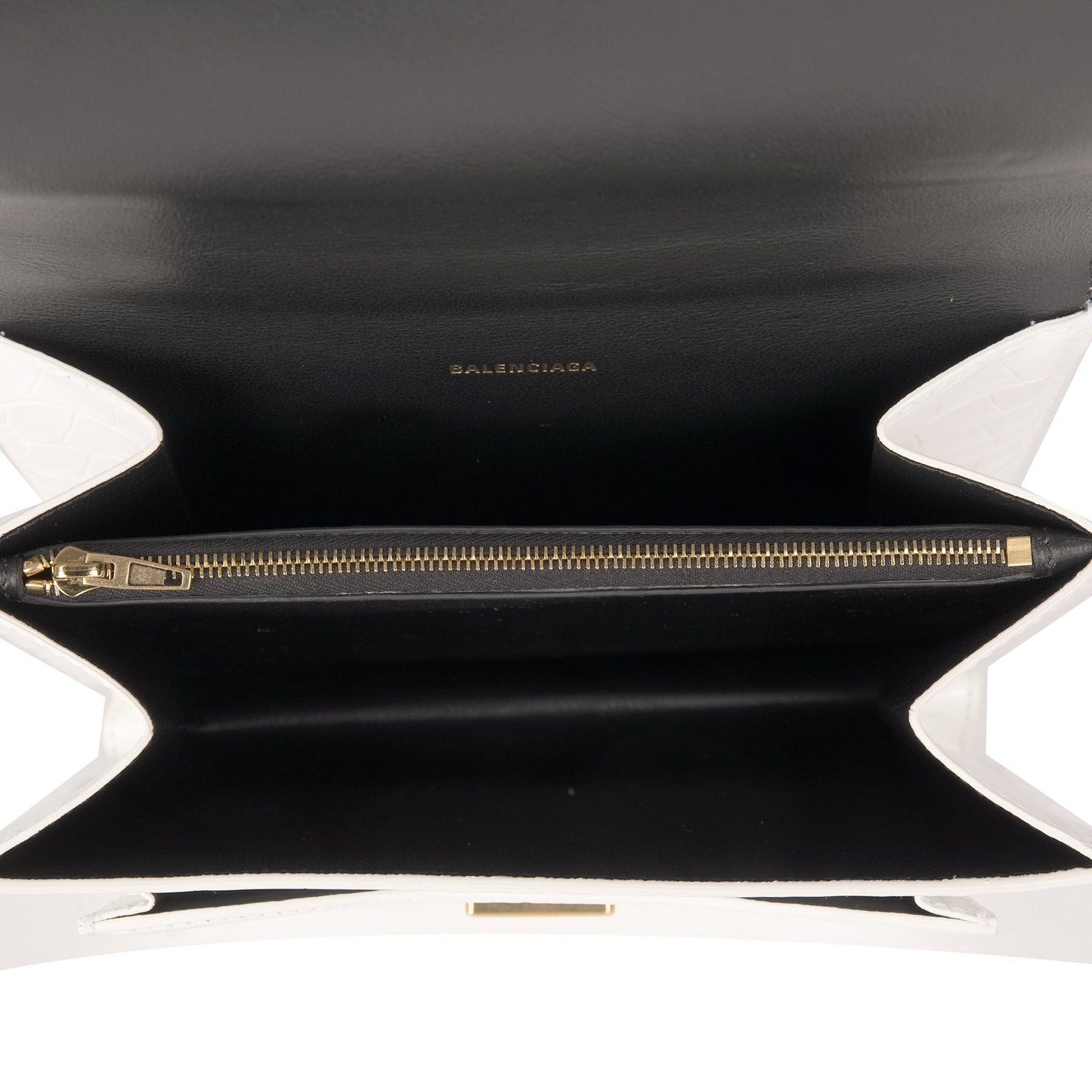 Balenciaga Croc-Embossed Sharp S Chain Bag