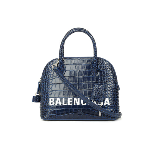 Balenciaga Croc Embossed Ville S Top Handle Bag