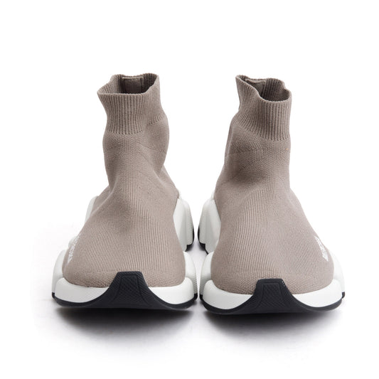 Balenciaga Dark Beige Knit Speed LT Trainer Sock Sneaker, Size 35