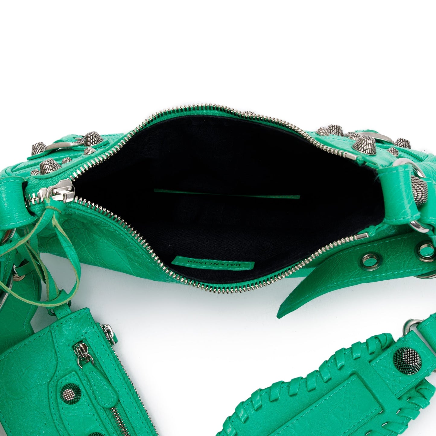 Balenciaga Green Arena Calfskin Leather Le Cagole XS Shoulder Bag
