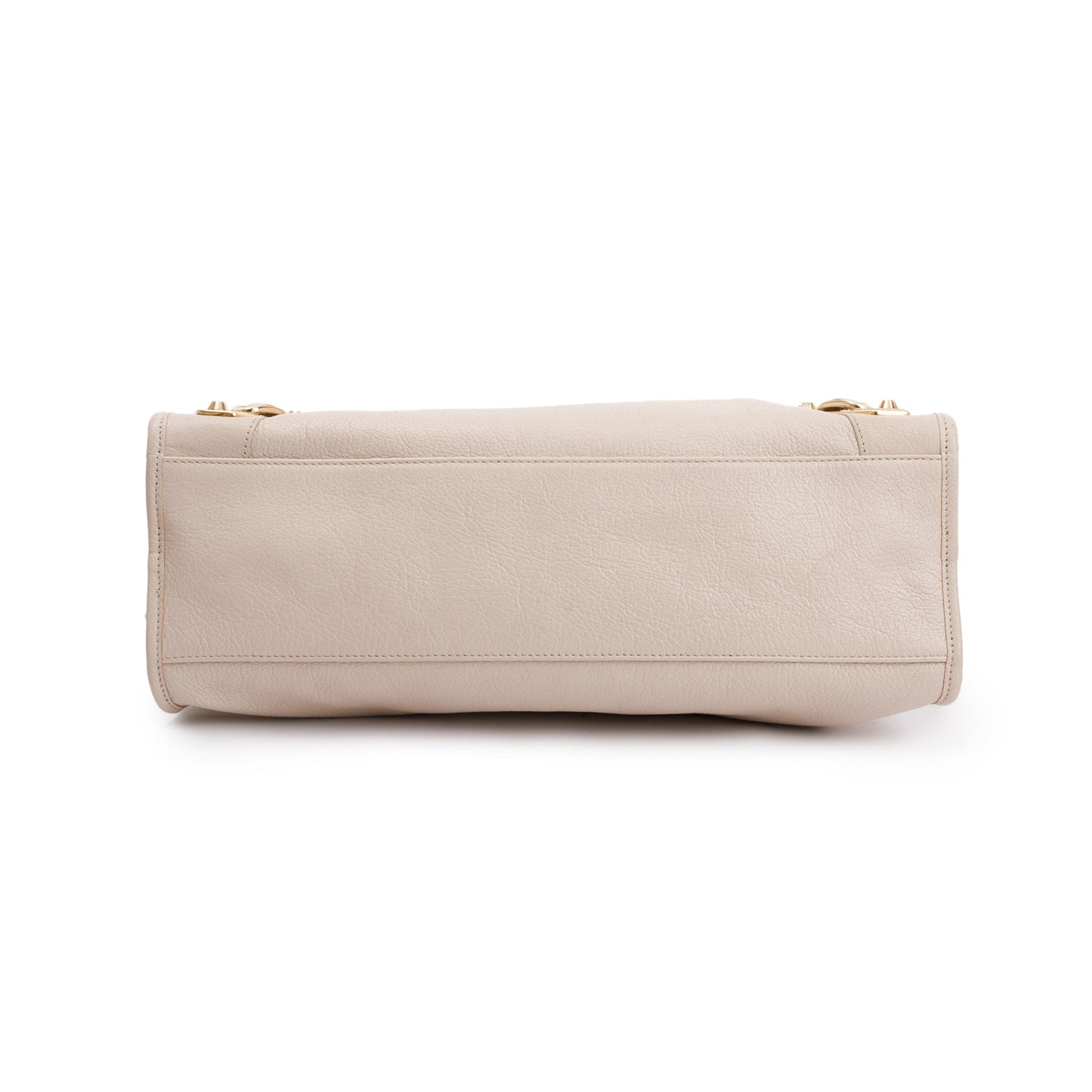 Balenciaga Neutral Chevre Leather Metallic Edge City Bag