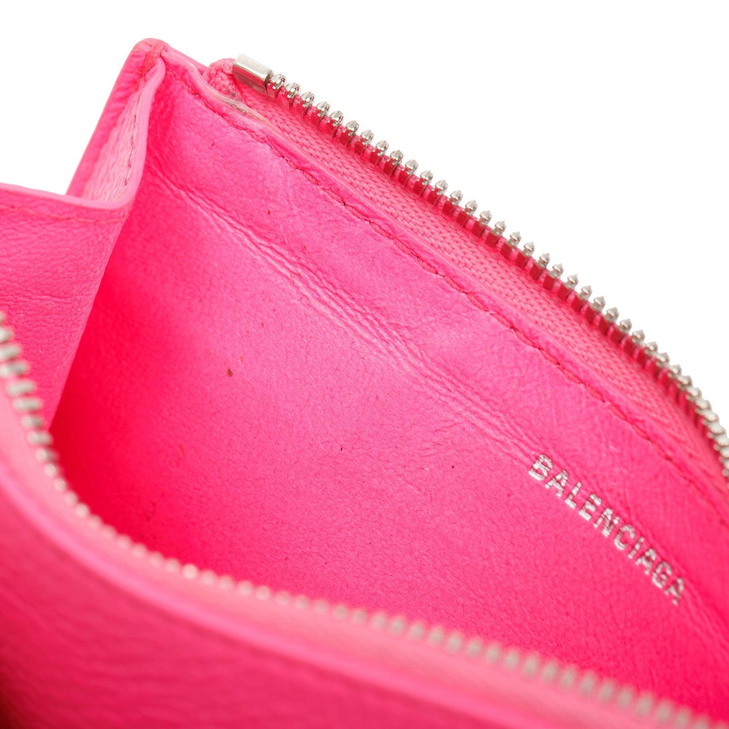 Balenciaga Pink Calfskin Leather Large Long Coin and Card Holder