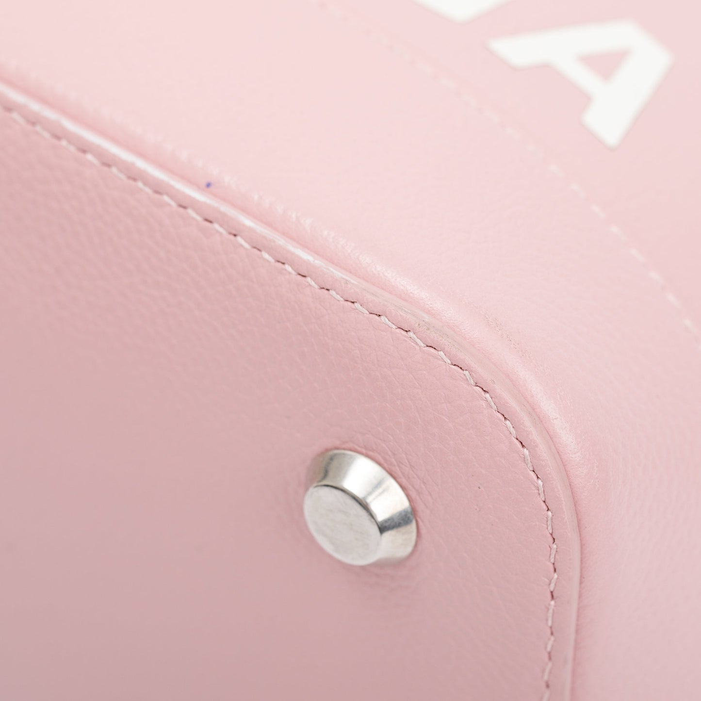 Balenciaga Pink Grained Calfskin Leather Ville S Top Handle Bag