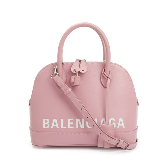 Balenciaga Pink Grained Calfskin Leather Ville S Top Handle Bag