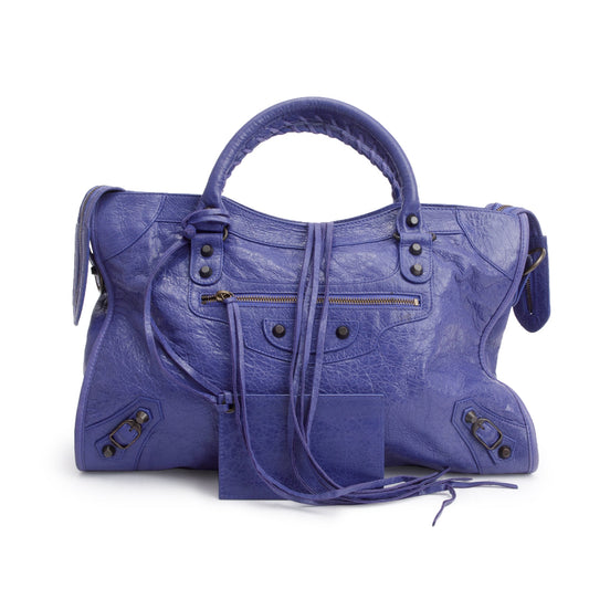 Balenciaga Purple Agneau Leather Le City Medium Bag
