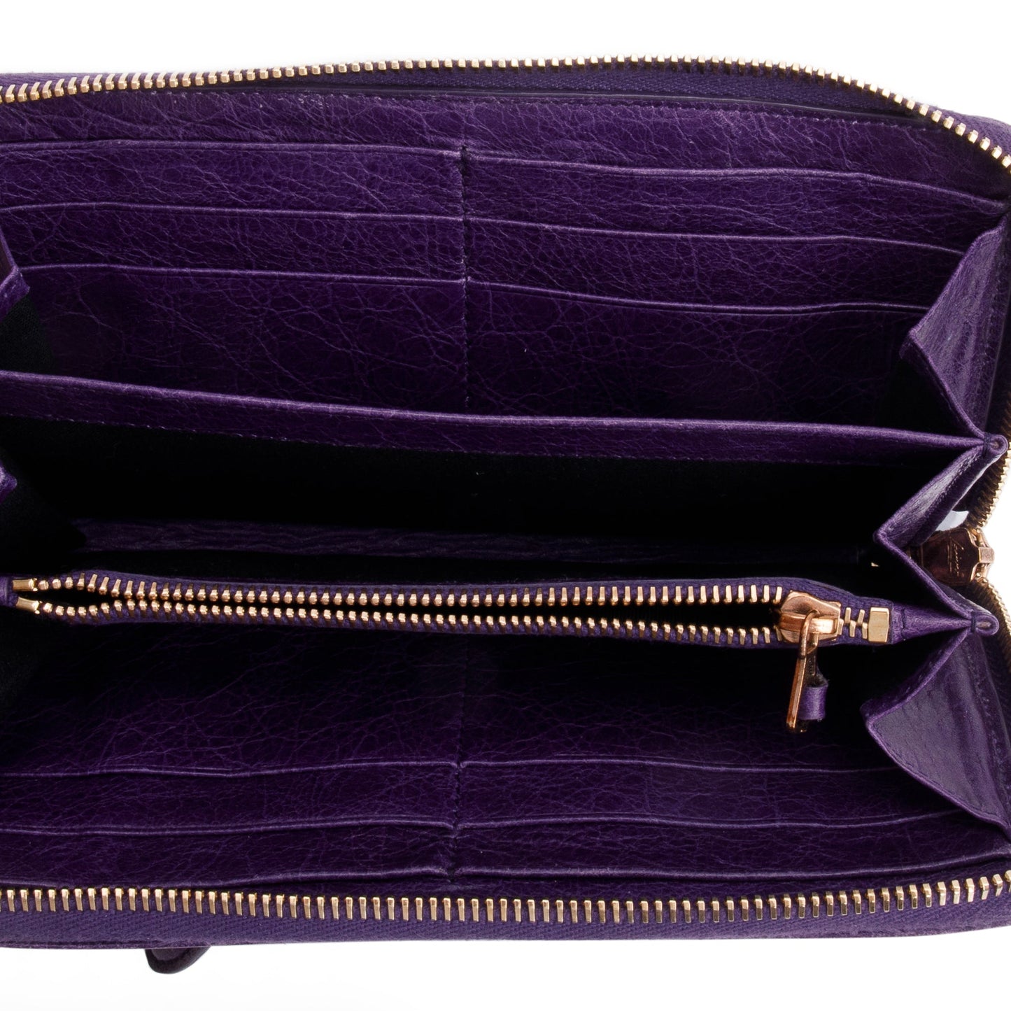 Balenciaga Purple Leather Continental Wallet