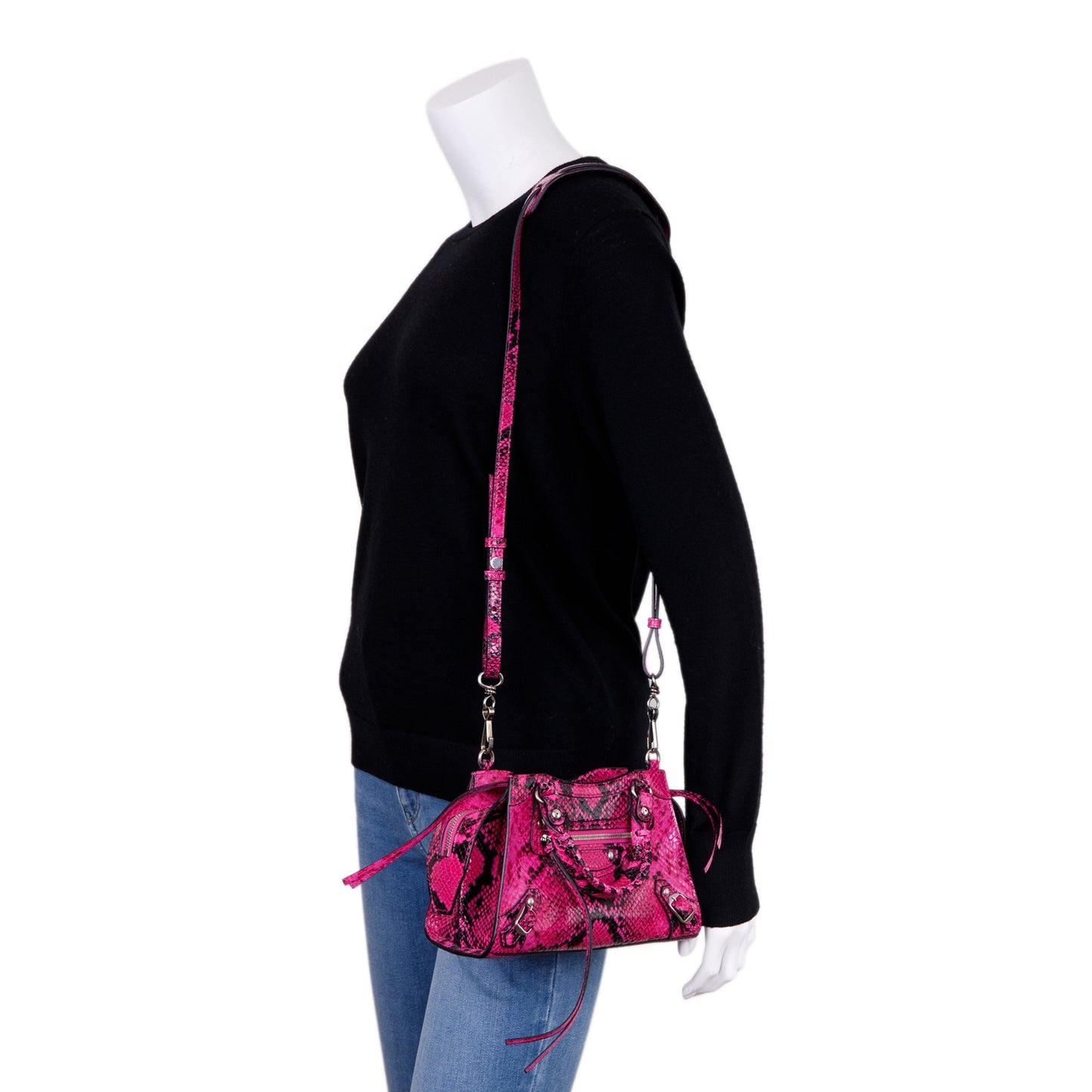 Balenciaga Python Embossed Neo Classic Mini City Bag