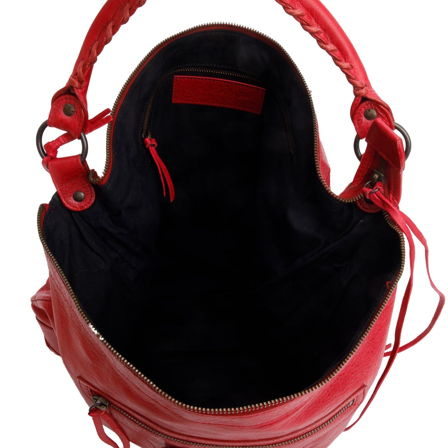 Balenciaga Red Agneau Leather Classic Day Hobo Bag