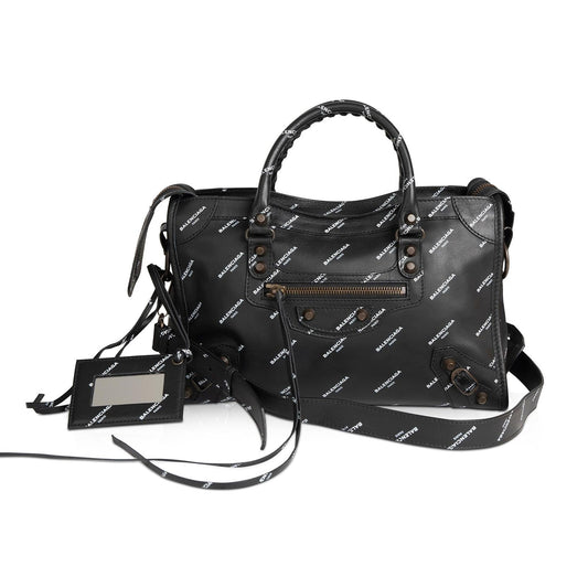 Balenciaga Small Motocross Classic Logo City Bag