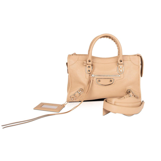 Balenciaga Small Motocross Classic Metallic Edge City Bag
