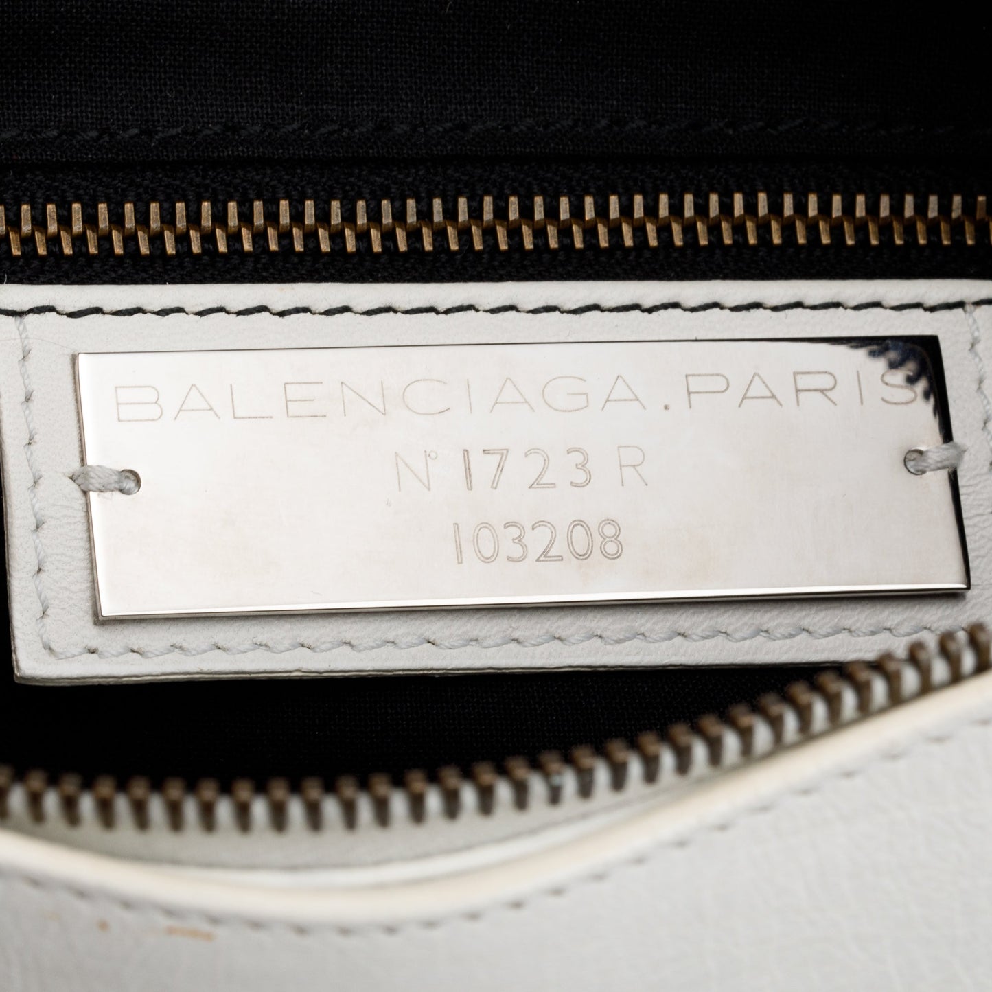 Balenciaga White Arena Leather Motocross Classic First Bag