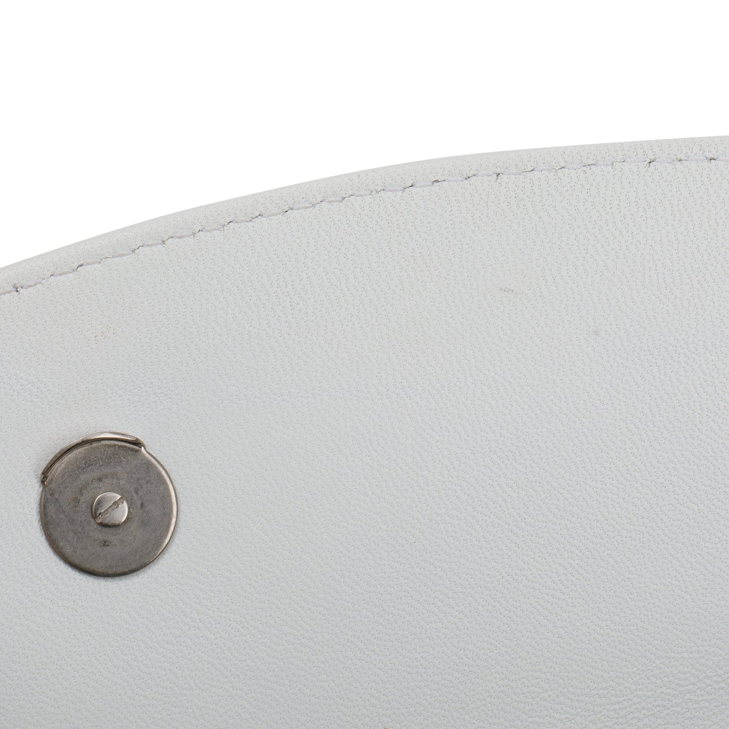 Balenciaga White Calfskin Leather BB Wallet on Chain