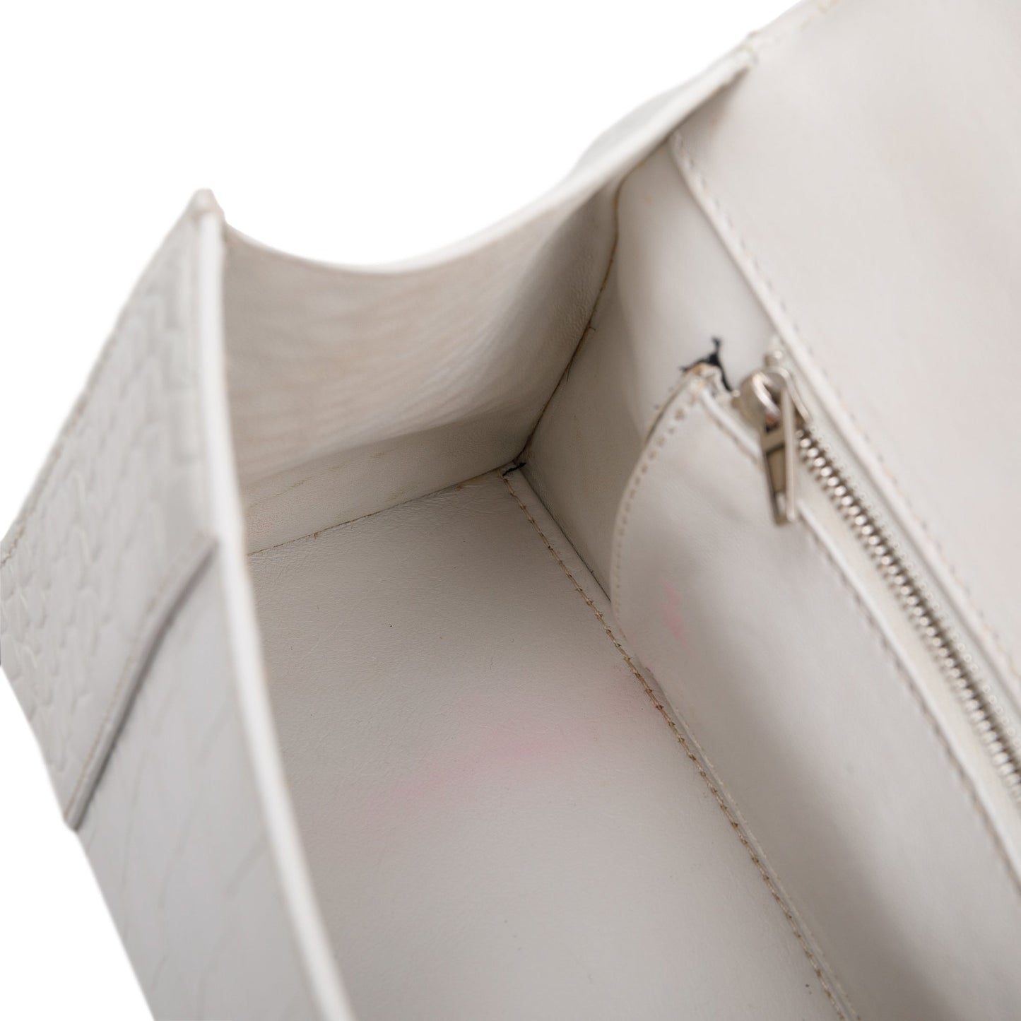 Balenciaga White Croc Embossed Leather Small Hourglass Top Handle Bag