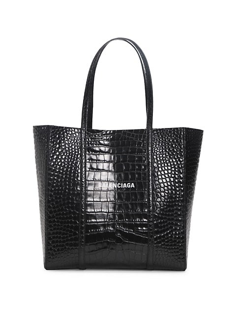Balenciaga Small Croc Embossed Everyday Tote