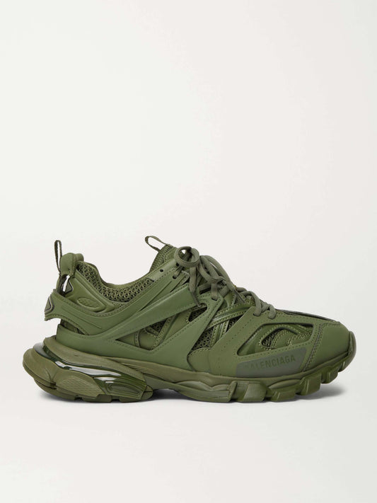 Balenciaga Track Sneaker Recycled Sole in Khaki Green Mesh and Nylon